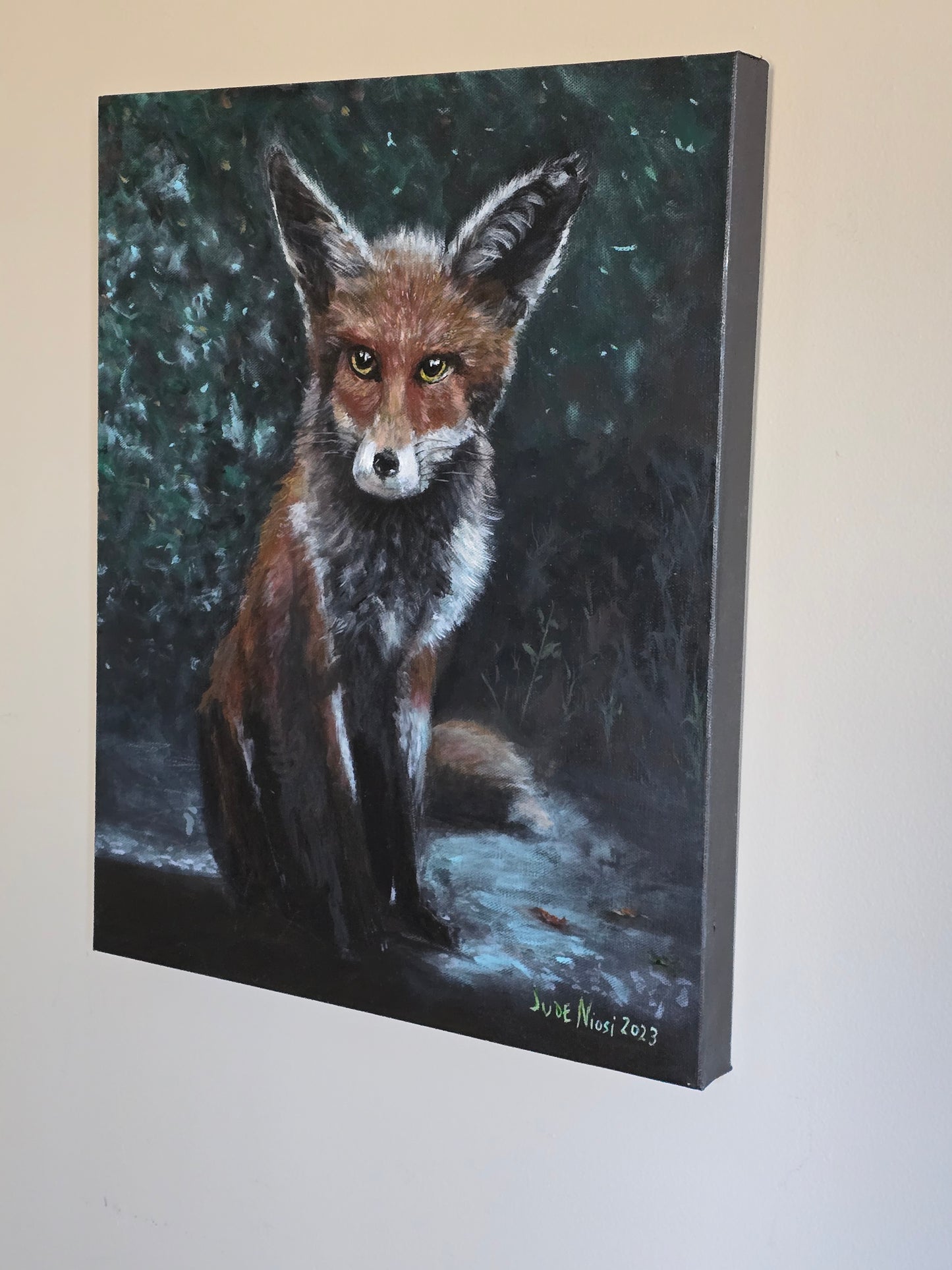 Title: Foxy Squatter | 16x20" | Oil Painting | Canvas 1.5" Depth
