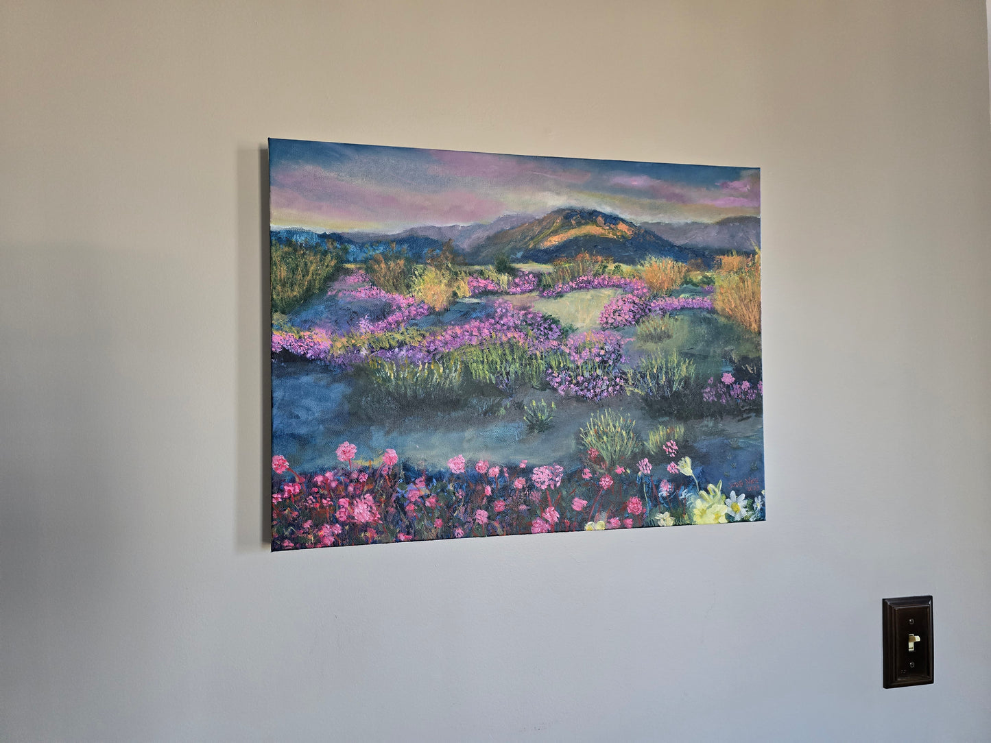 Title: Flora and Peaks | 18x24" | Oil on Canvas 1.5" Depth