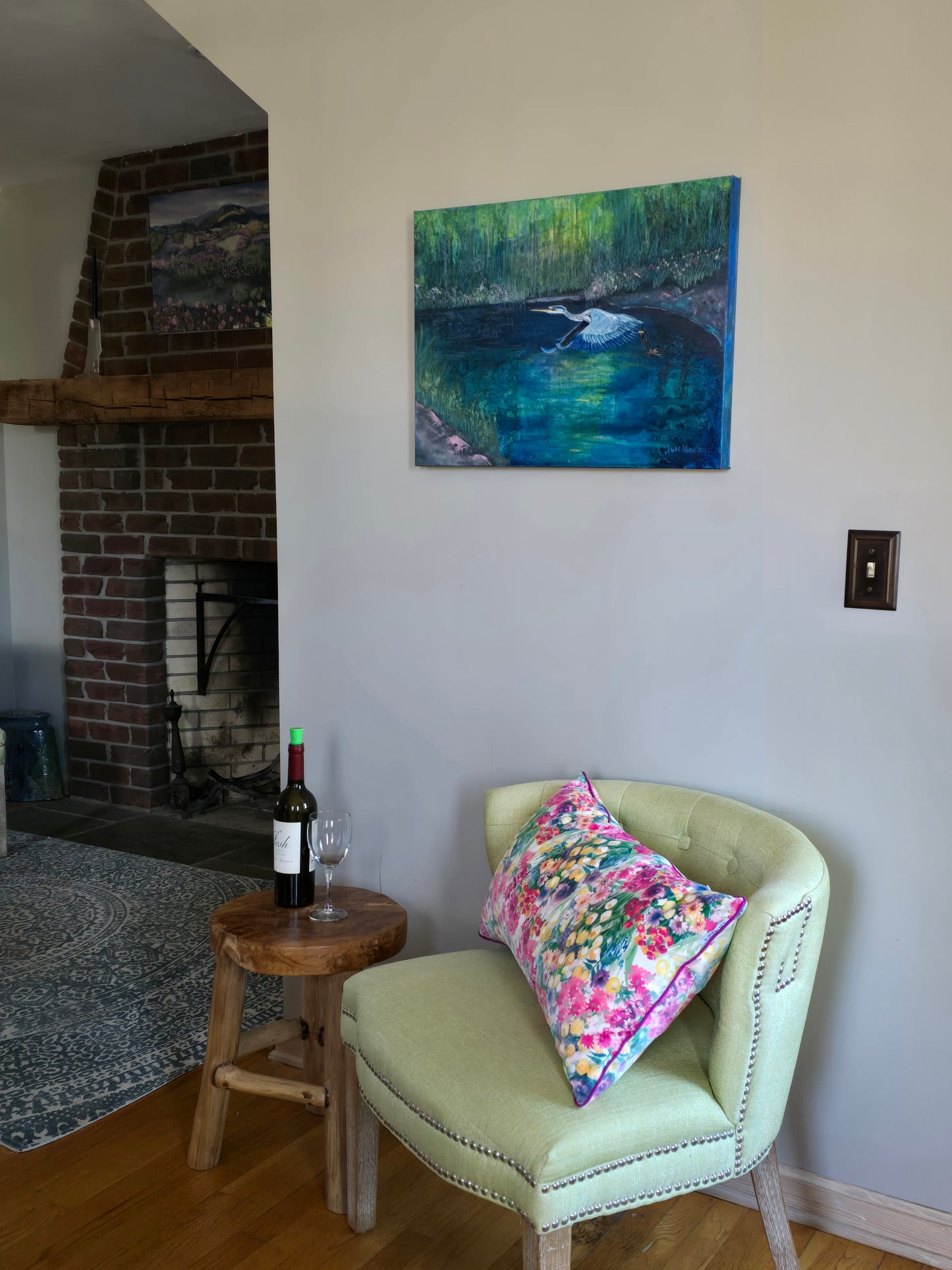 Title: Scoping Heron | 18x24" | Oil on Canvas 1.5" Depth