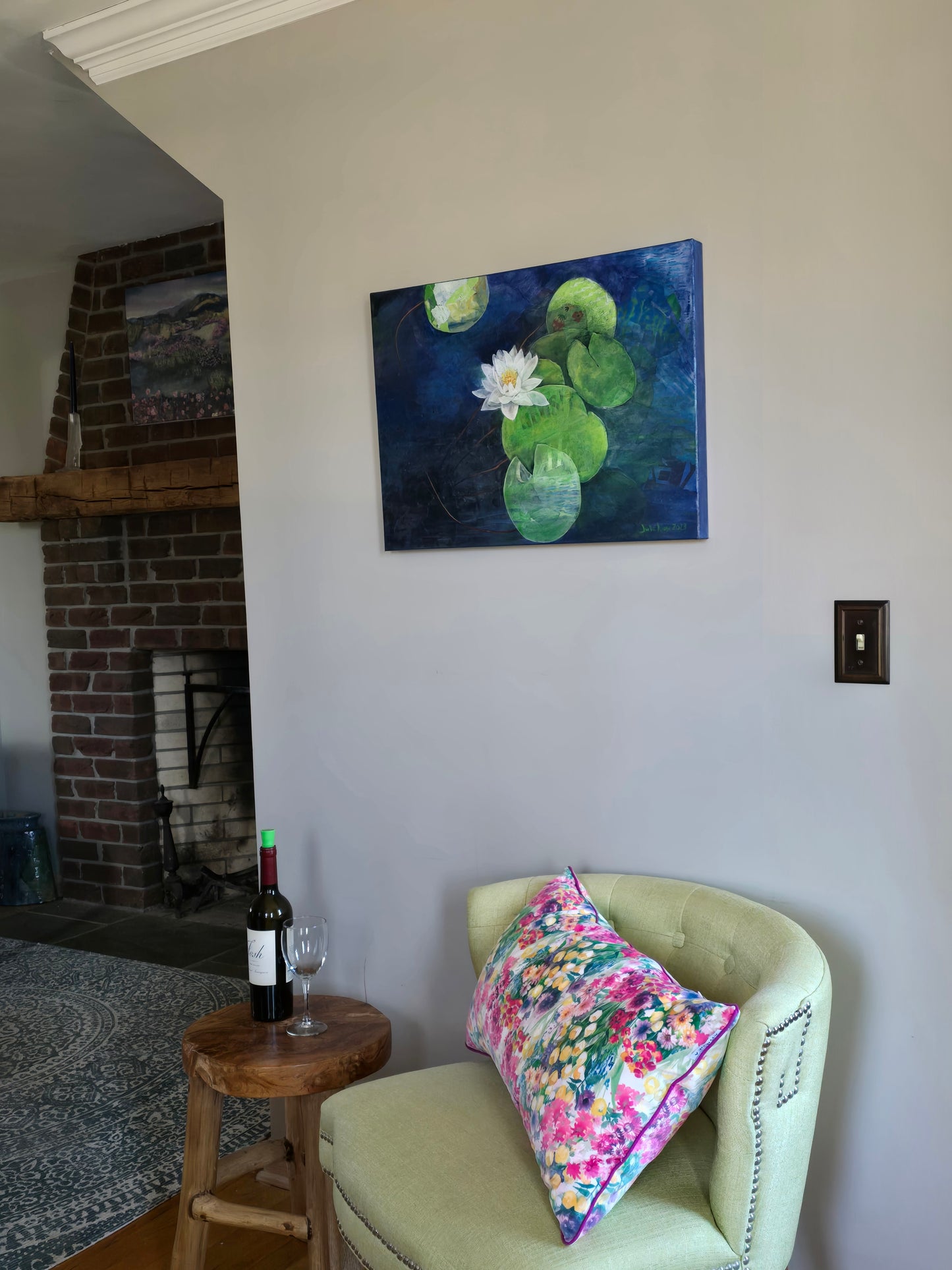 Title: Enlightened Waterlily | 24x18" | Mixed Media on Canvas 1.5" Depth