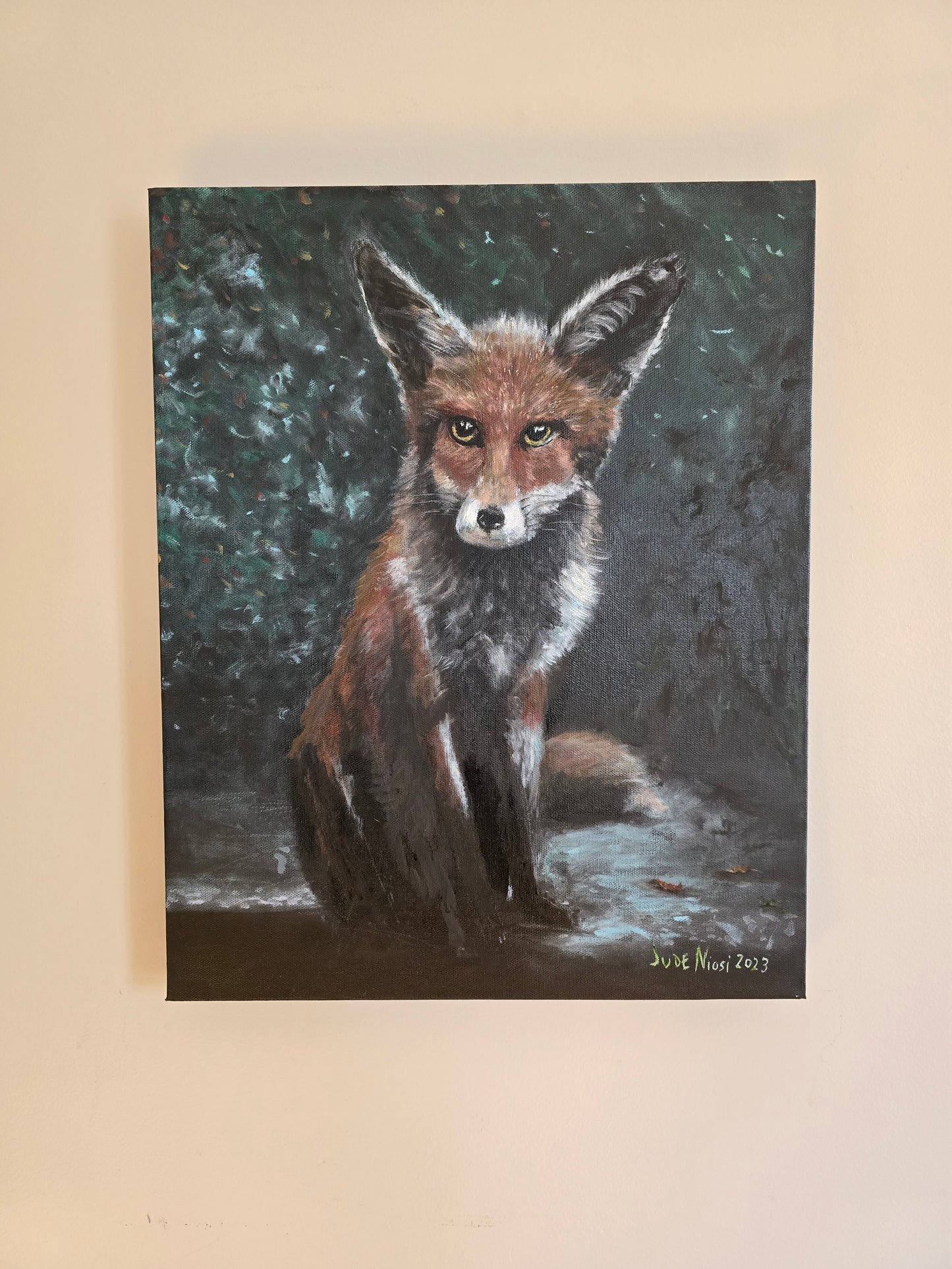 Title: Foxy Squatter | 16x20" | Oil Painting | Canvas 1.5" Depth