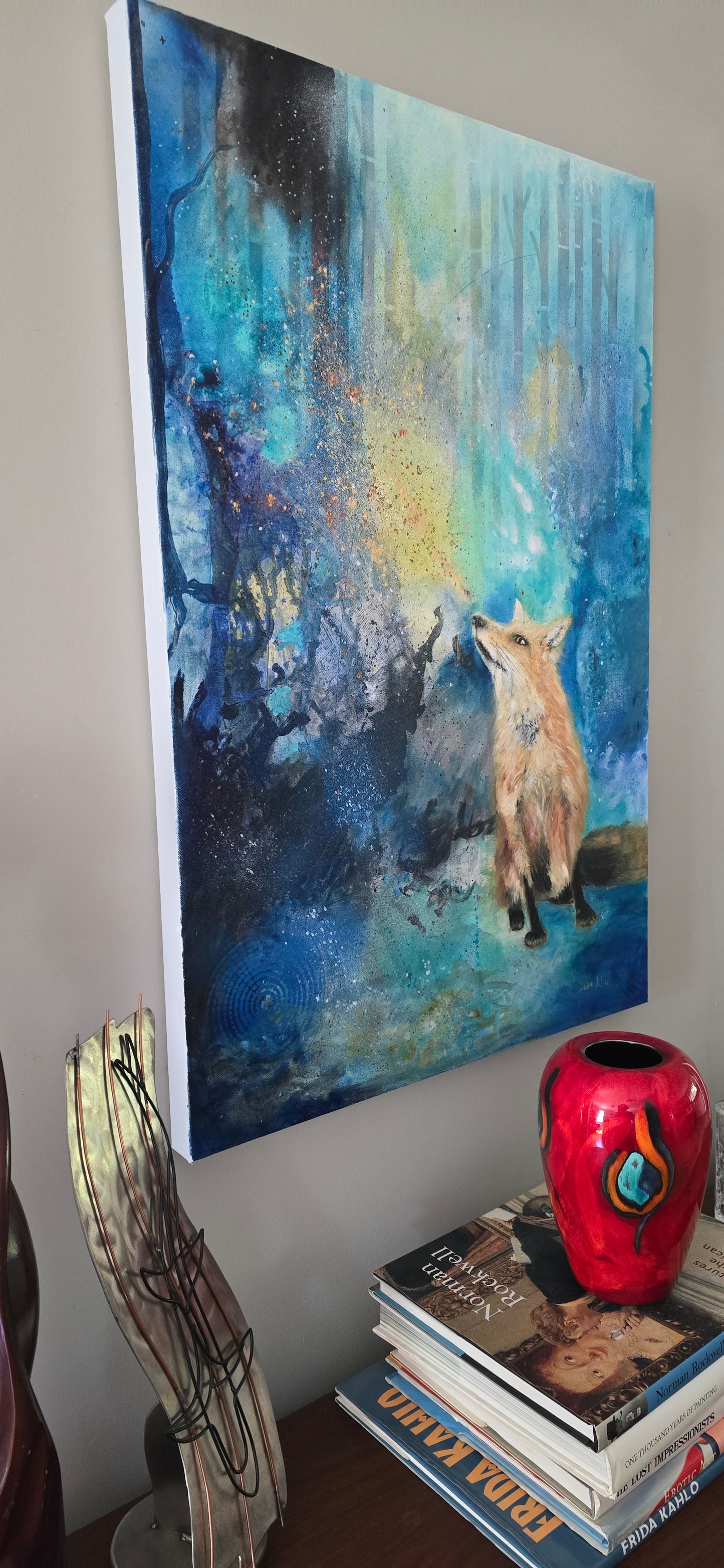 Title: Golden Embers | 24x36" | Mixed Media Painting | Canvas