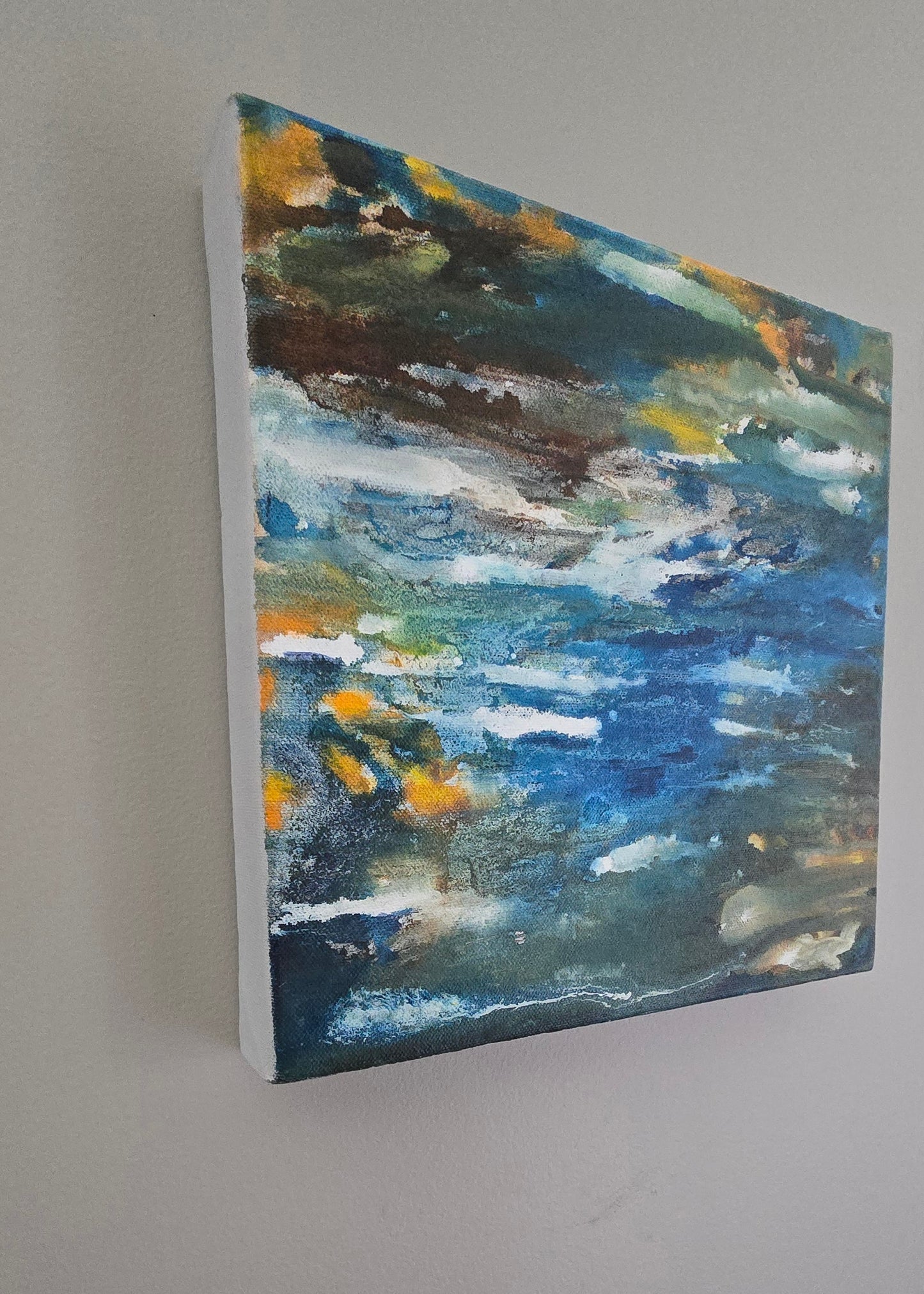 Tranquil Ripples I | 10x10" | Mixed Media on Canvas 1.5" Depth