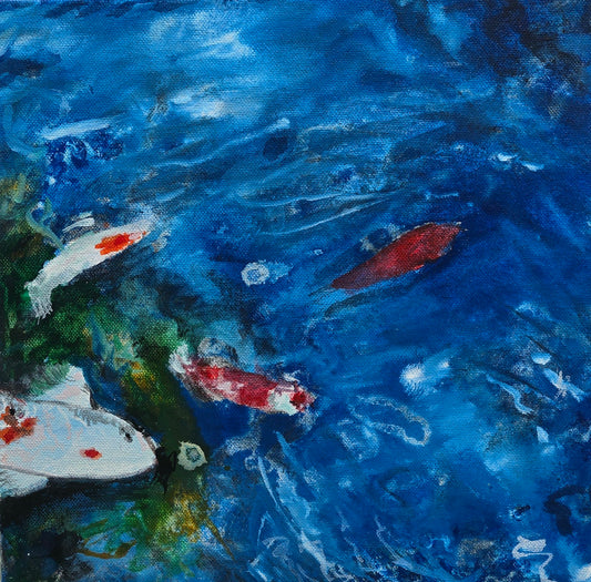 Tranquil Ripples II | 10x10" | Mixed Media on Canvas 1.5" Depth