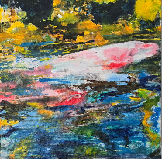 Tranquil Ripples IV | 10x10" | Mixed Media on Canvas 1.5" Depth