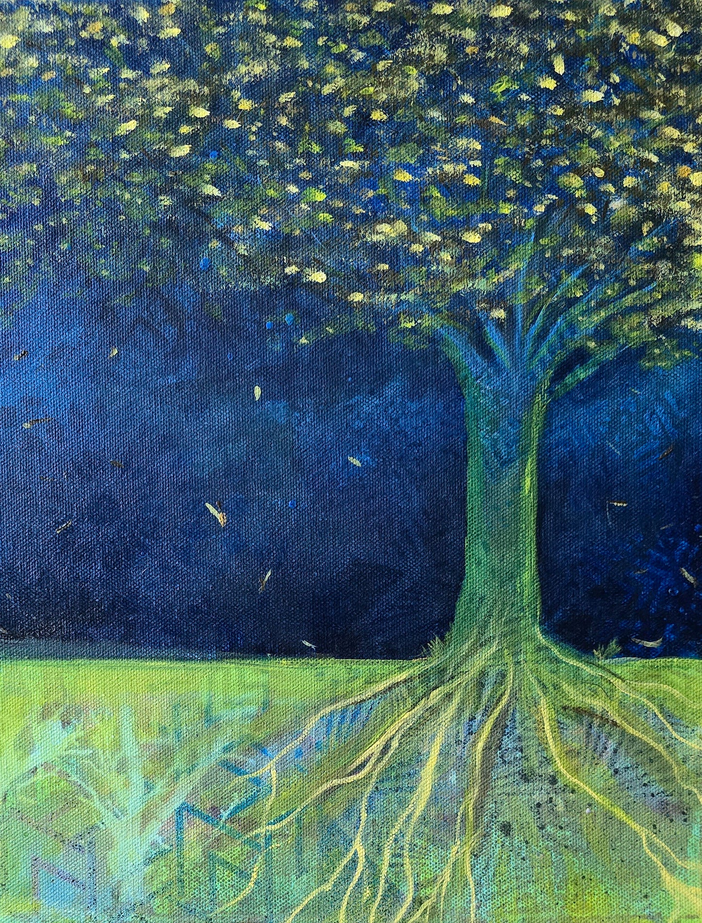 Title: Roots of Resilience| 11x14" |  Mixed Media on Canvas 1.5" Depth