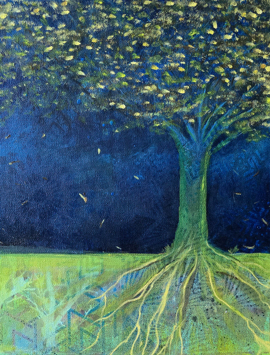 Title: Roots of Resilience| 11x14" |  Mixed Media on Canvas 1.5" Depth