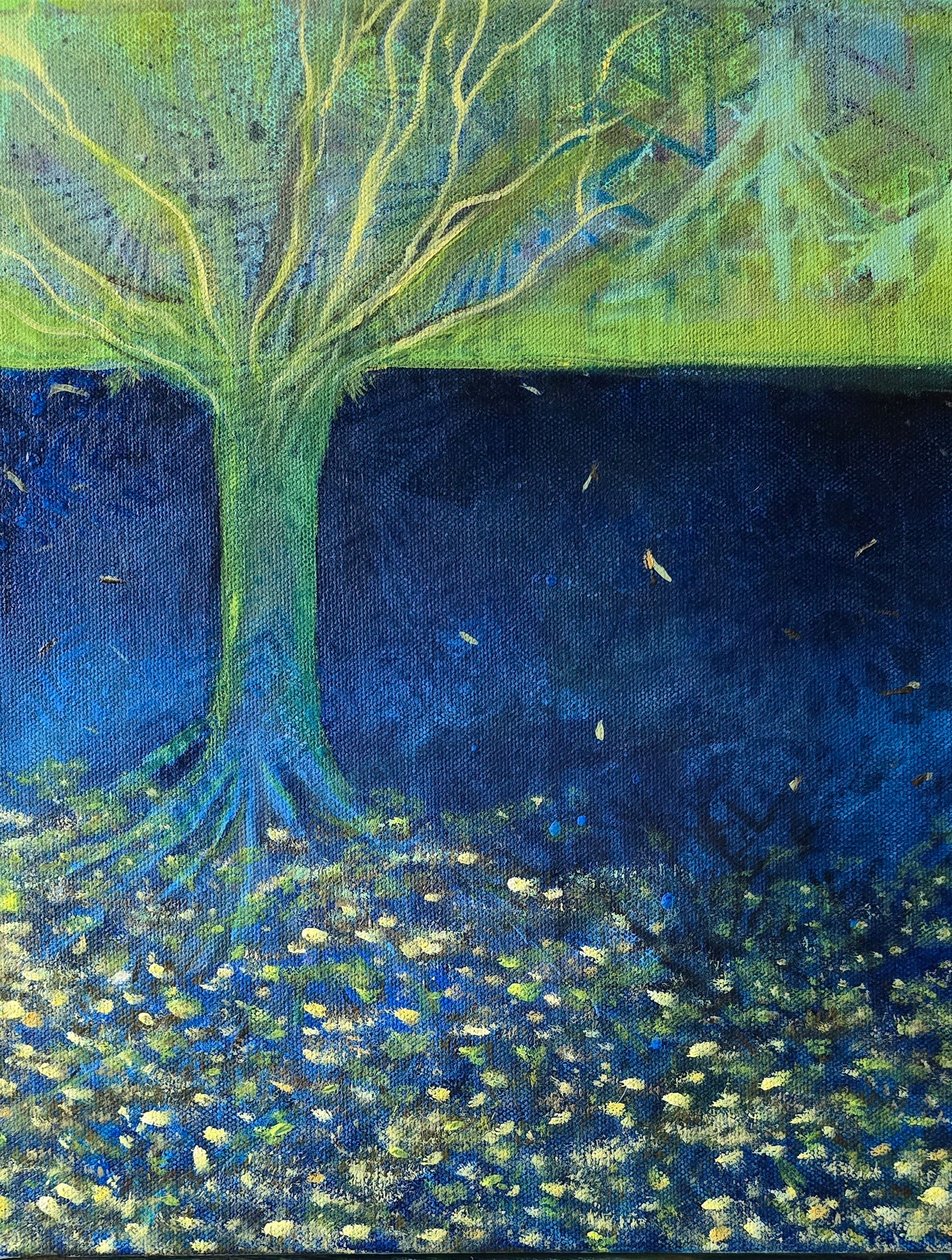 Title: Roots of Resilience| 11x14" |  Mixed Media on Canvas 1.5" Depth