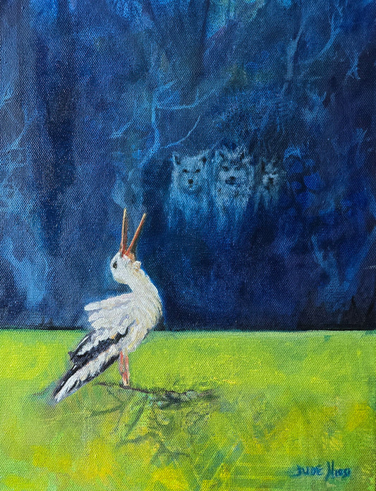 Title: The Da Vinci Wolves | 11x14" |  Mixed Media on Canvas 1.5" Depth