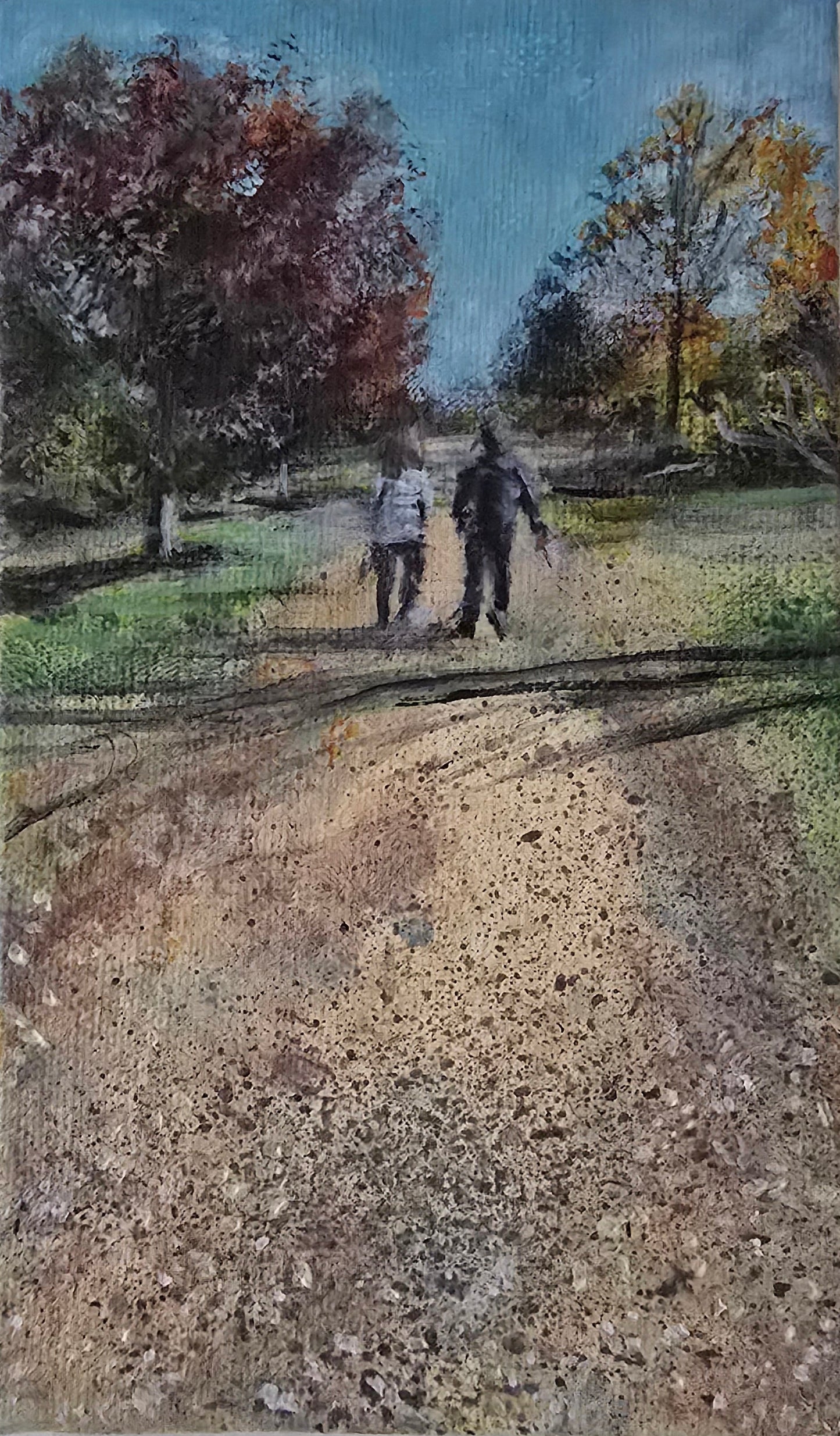Title: Autumn Path | 3x5" Linen Panel | Oil Painting