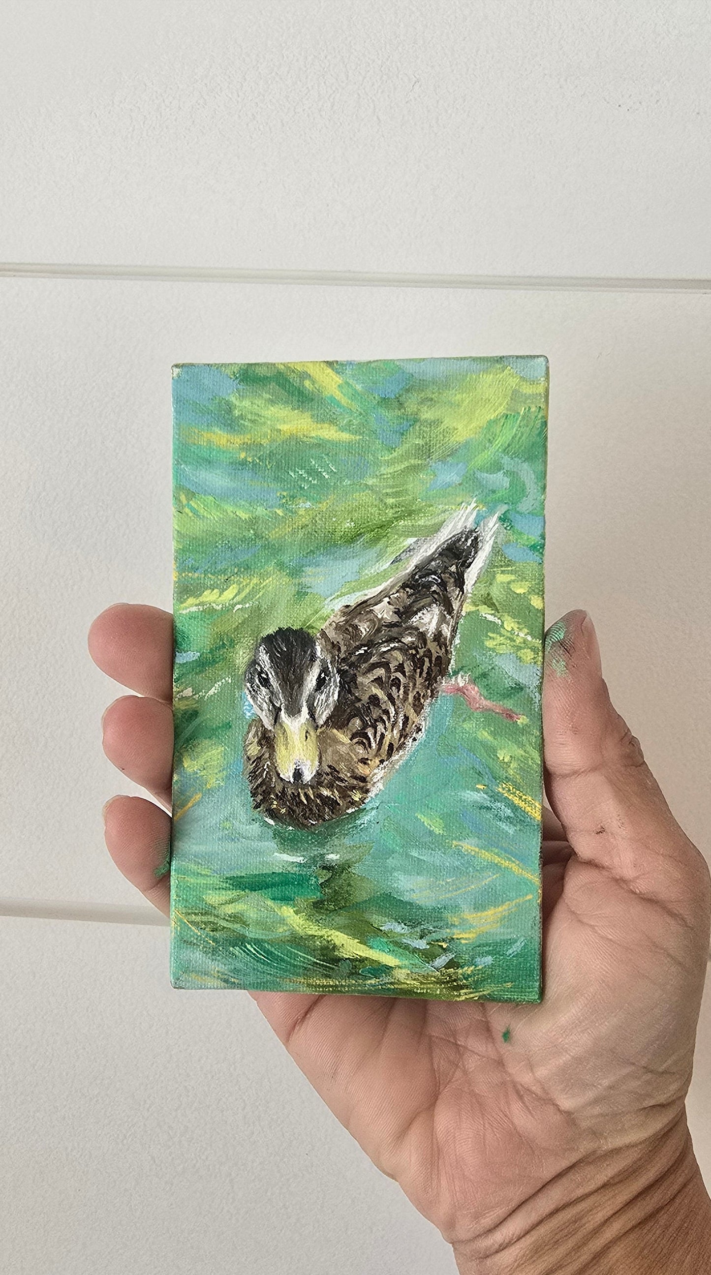 Title: Just Ducky | 3x5" Linen Panel | Oil Painting