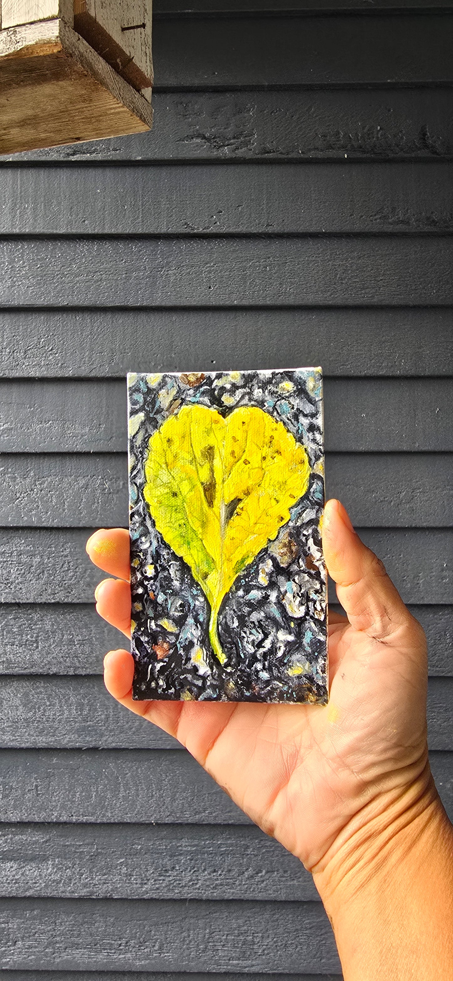 Title: Fallen Leaf | 3x5" Linen Panel | Oil Painting