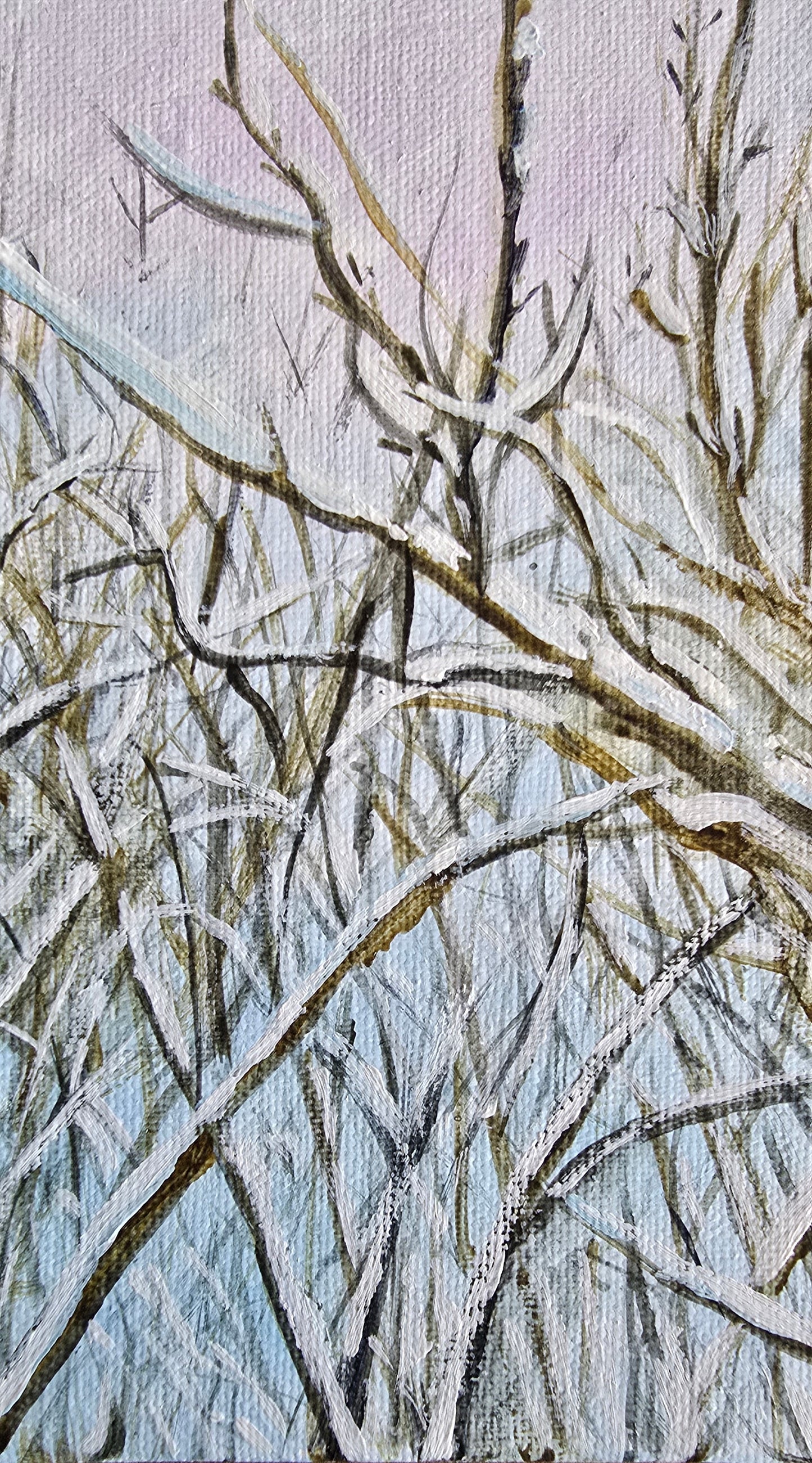 Title: Tracing Resilience | 3x5" Linen Panel | Oil Painting