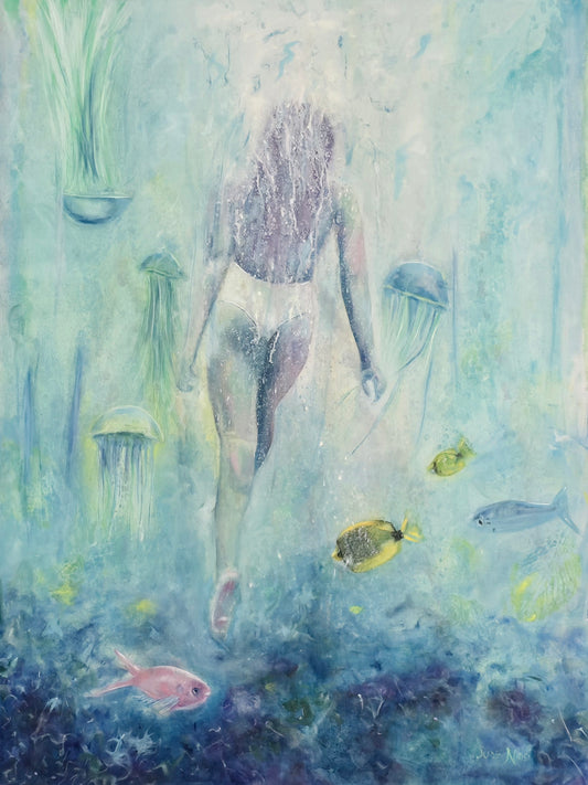 Title: One Direction | 30x40" | Ink, Oils, and Oil Pastels on Canvas 1.5" Depth