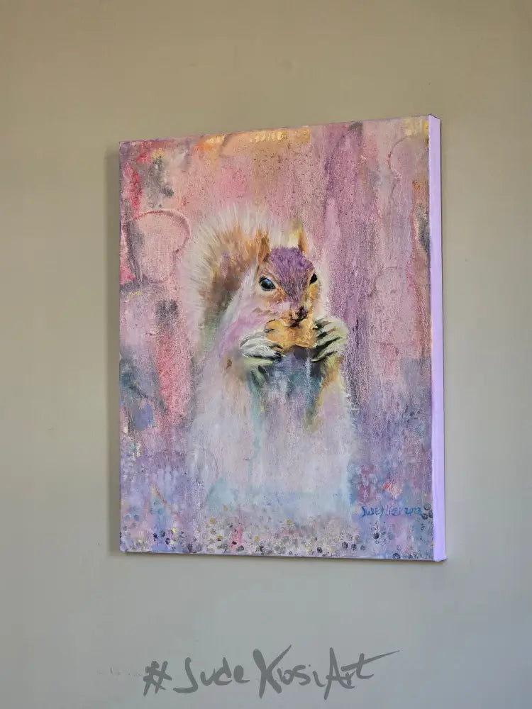 Title: Squirrel Delight| 16X20’ | Oil Painting Canvas 1.5’ Depth Art