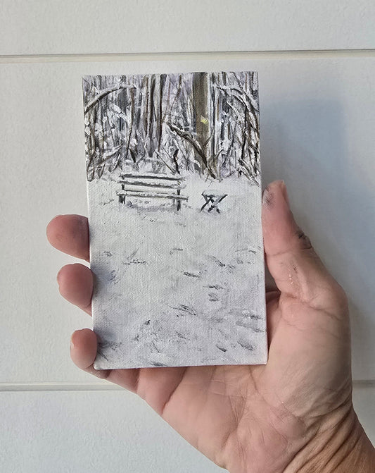 Title: Nearly Reclaimed | 3x5" Linen Panel | Oil Painting