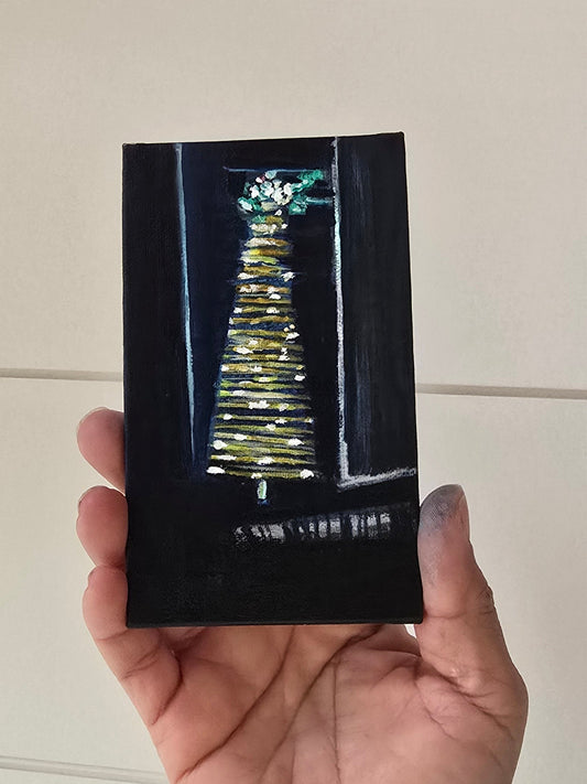 Title: Wooden Tree | 3x5" Linen Panel | Oil Painting