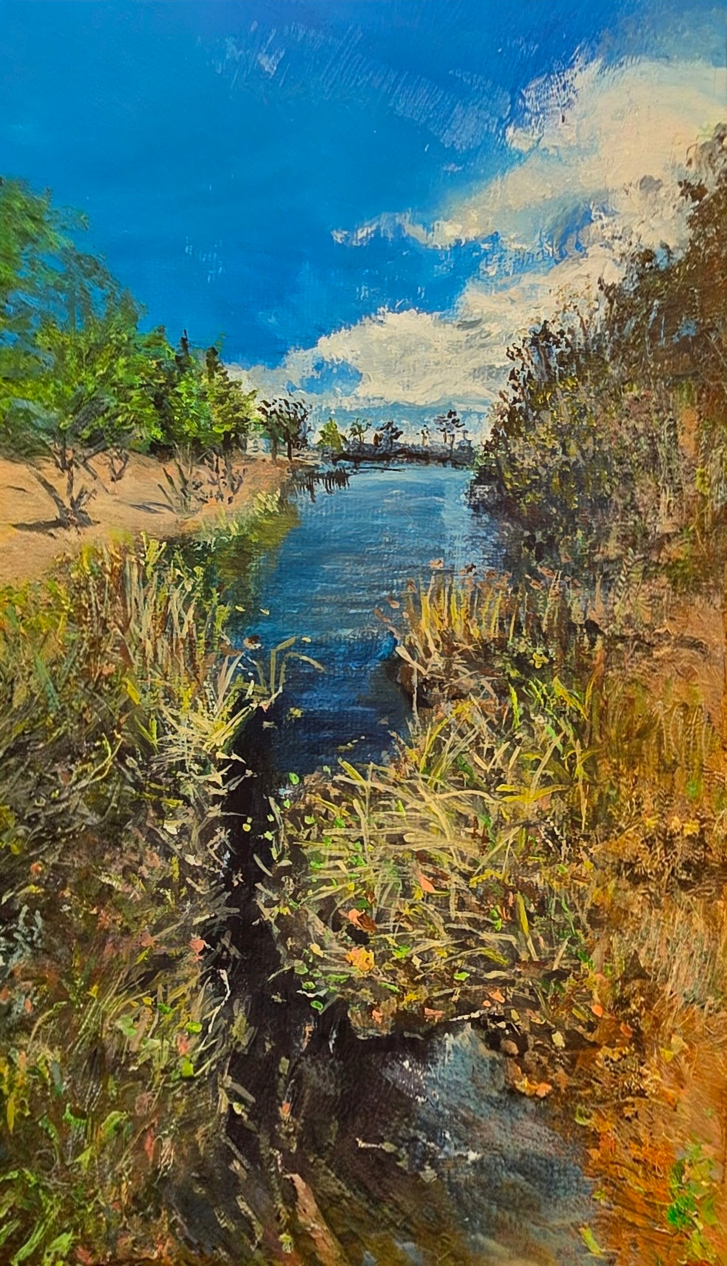 Title: Local Wetlands | 3x5" Linen Panel | Oil Painting