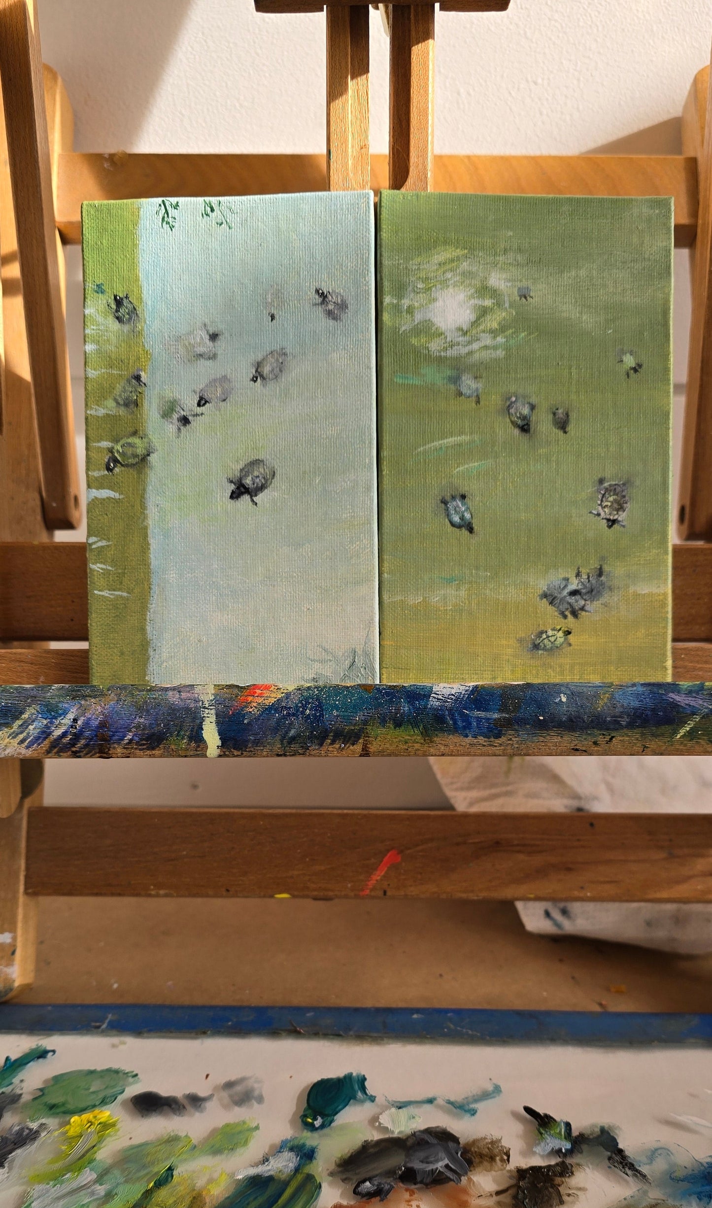 Title: Turtle Bridge II | 3x5" Linen Panel | Oil Painting