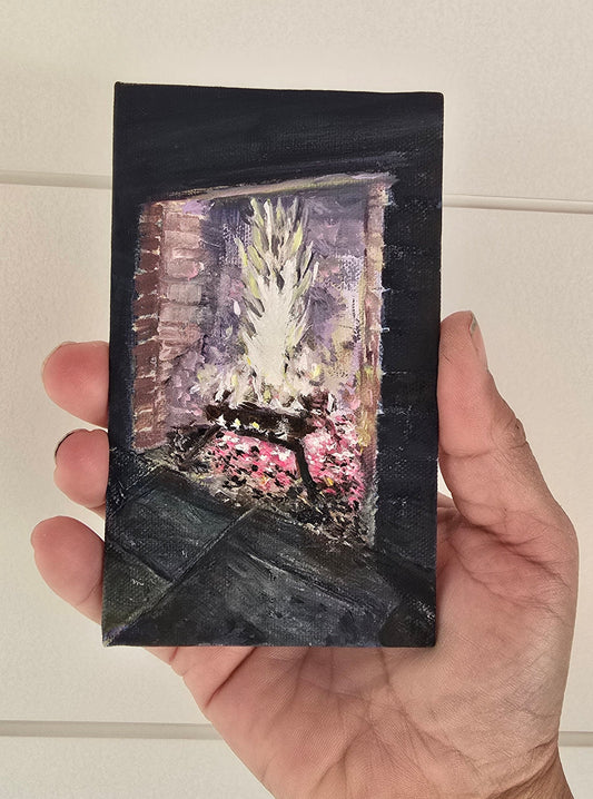 Title: First Burn | 3x5" Linen Panel | Oil Painting