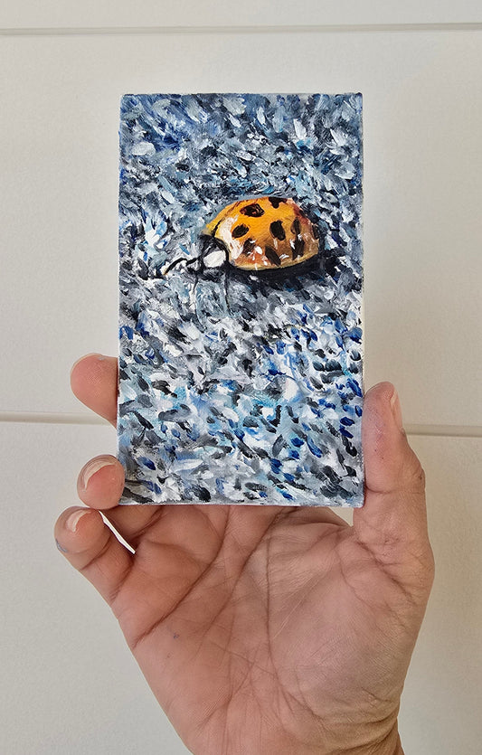 Title: Small Pulse of Warmth | 3x5" Linen Panel | Oil Painting