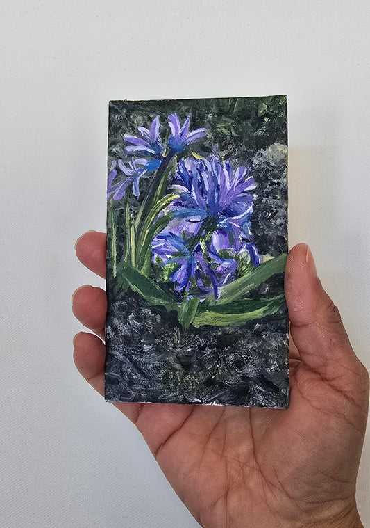 Title:  Spring Announcer | 3x5" Linen Panel | Oil Painting
