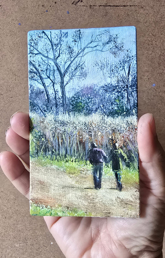 Title: Local Park Sweetness | 3x5" Linen Panel | Oil Painting