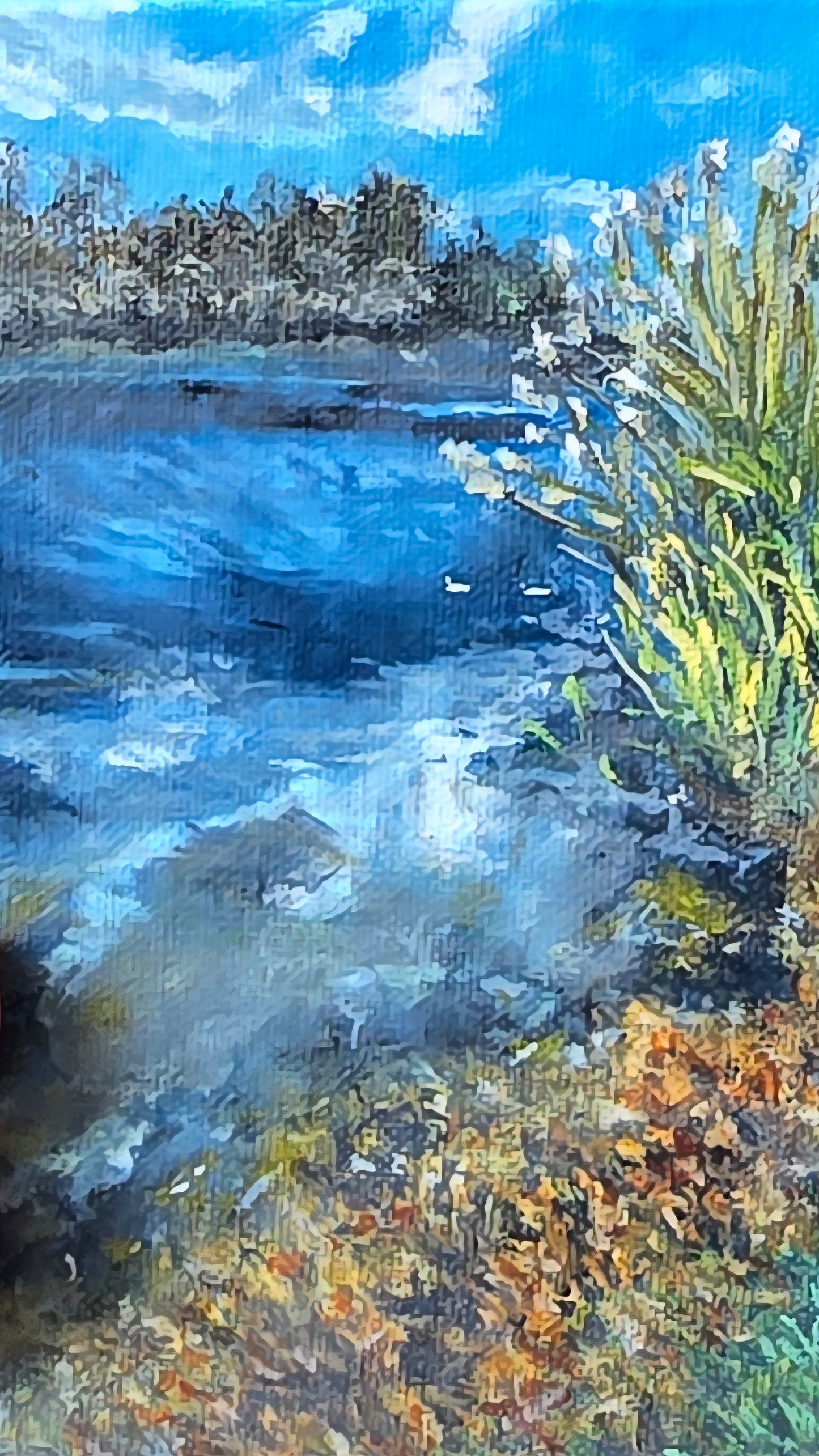 Title: Lakeside Moment | 3x5" Linen Panel | Oil Painting