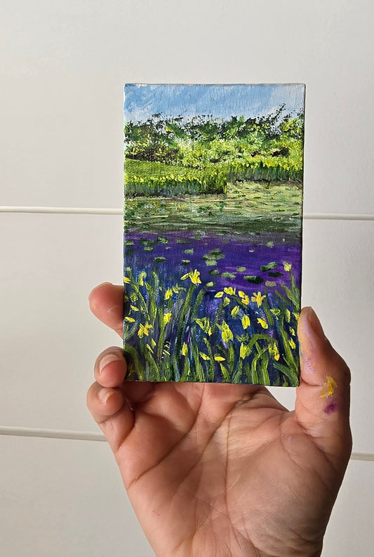 Title:  A Dreamers Pond | 3x5" Linen Panel | Oil Painting