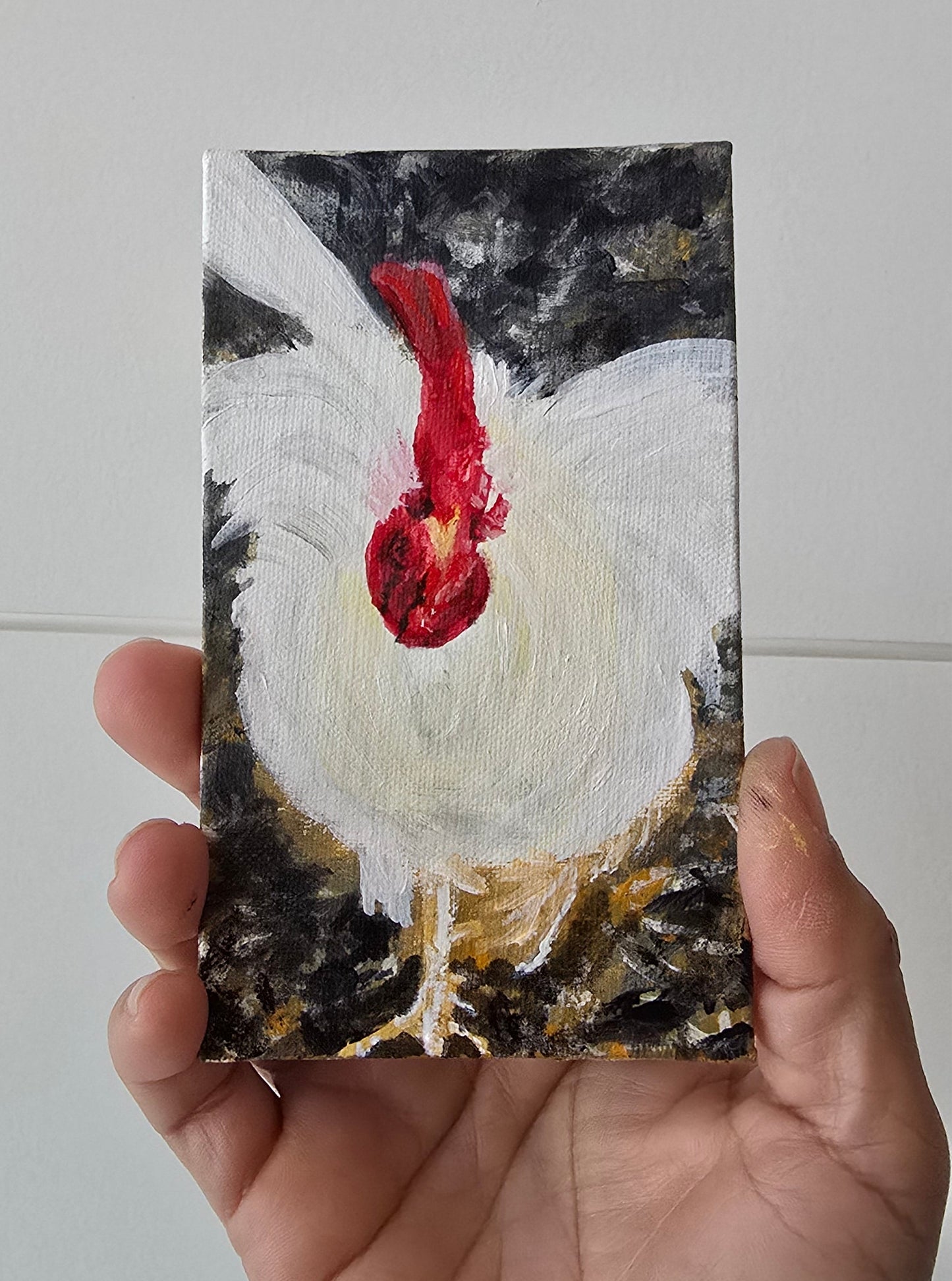 Title: Home to Roost | 3x5" Linen Panel | Oil Painting