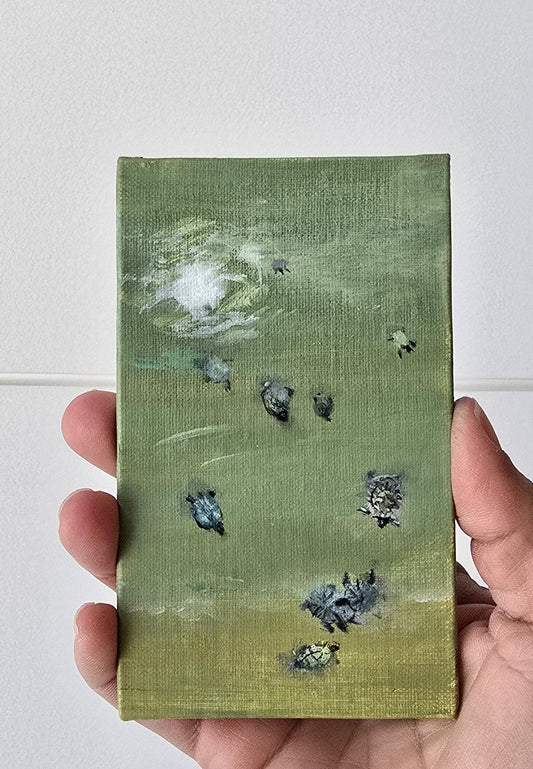 Title: Turtle Bridge I | 3x5" Linen Panel | Oil Painting