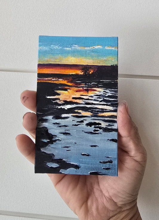 Title: Winter Solstice I | 3x5" Linen Panel | Oil Painting