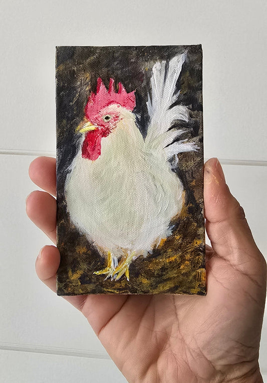 Title: Home to Roost II | 3x5" Linen Panel | Oil Painting