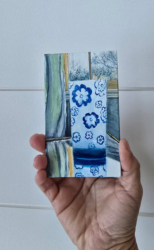 Title:  Murano Vase | 3x5" Linen Panel | Oil Painting