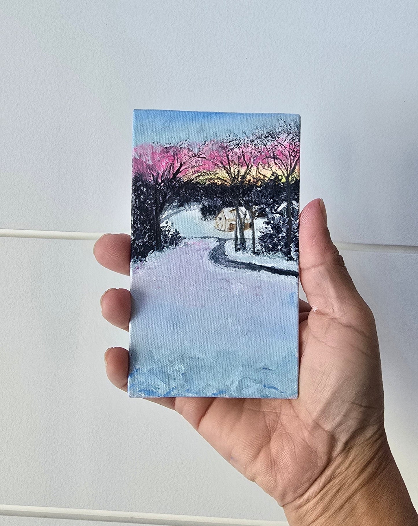 Title:  Out the Window | 3x5" Linen Panel | Oil Painting