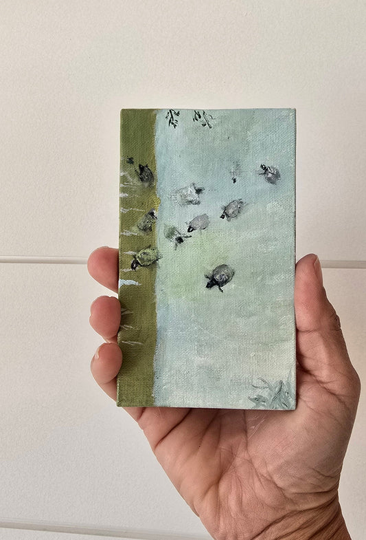 Title: Turtle Bridge II | 3x5" Linen Panel | Oil Painting