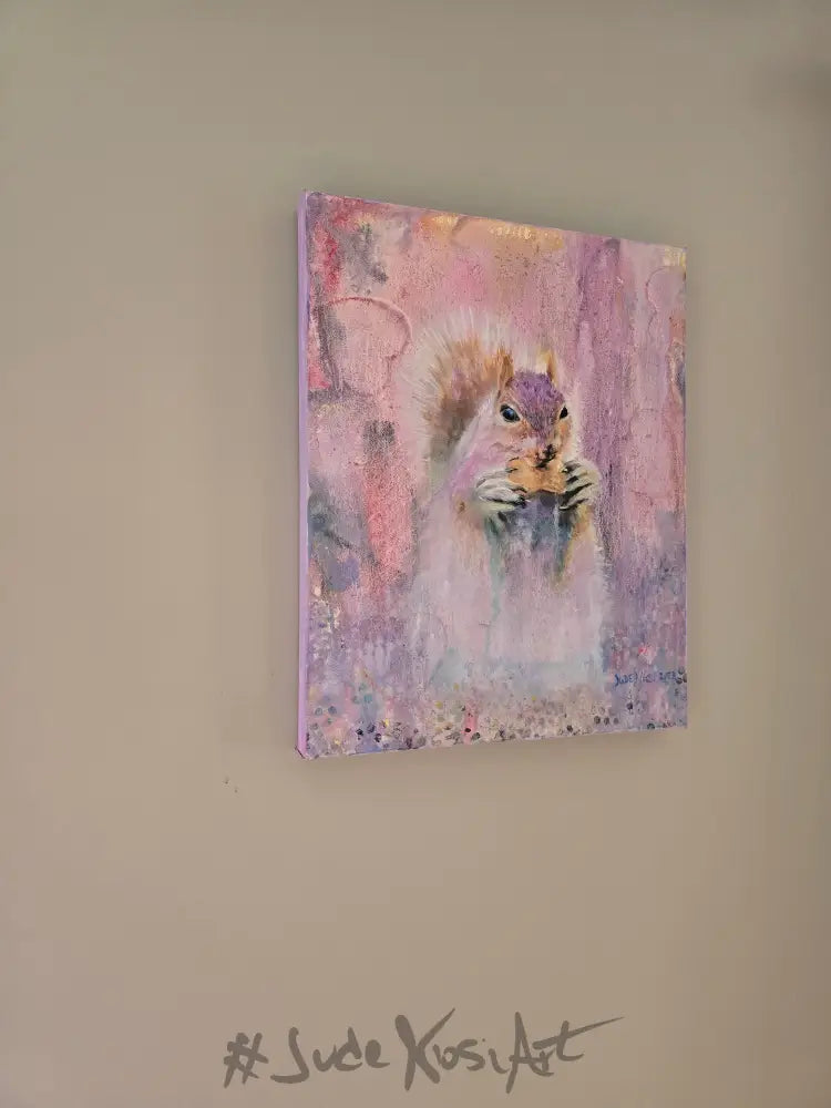 Title: Squirrel Delight| 16X20’ | Oil Painting Canvas 1.5’ Depth Art